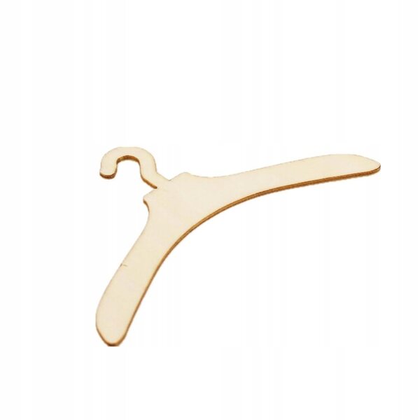 Set 10 Appendiabiti in Legno per Vestiti di Bambole 1/12 da 12,7x7,1 cm