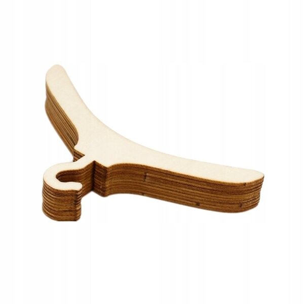 Set 10 Appendiabiti in Legno per Vestiti di Bambole 1/12 da 12,7x7,1 cm