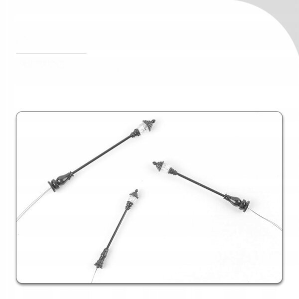 Lot de 5 mini lampes de jardin noires pour décorations et modelages miniatures
