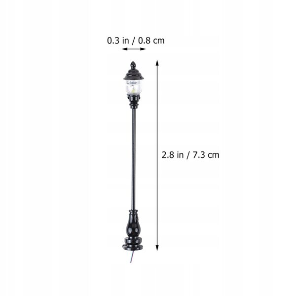 Lot de 5 mini lampes de jardin noires pour décorations et modelages miniatures