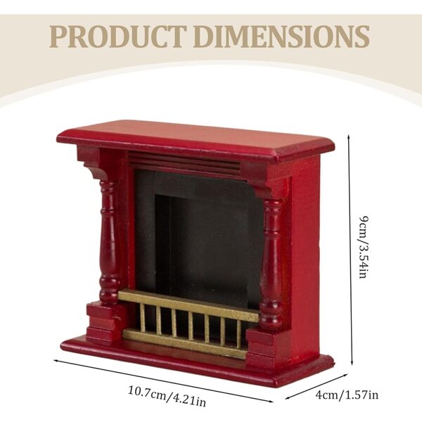 1:12 Vintage Holzkamin für Puppenhaus-DIY-Dekoration