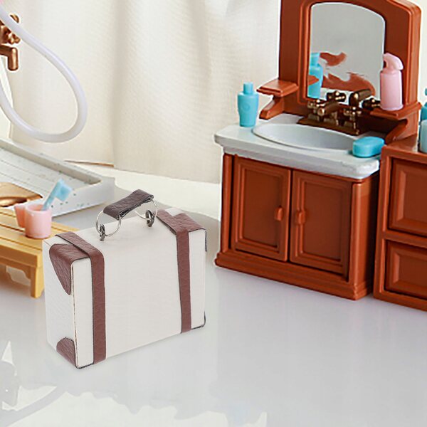 Valigia vintage in miniatura per una casa delle bambole - decorazione di mini case
