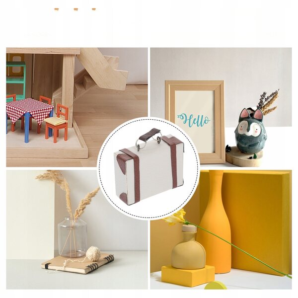 Valigia vintage in miniatura per una casa delle bambole - decorazione di mini case