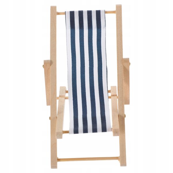 Mini Sdraio in Legno, Blu Navy, Pieghevole - Decorazione per la Casa e la Casa delle Bambole