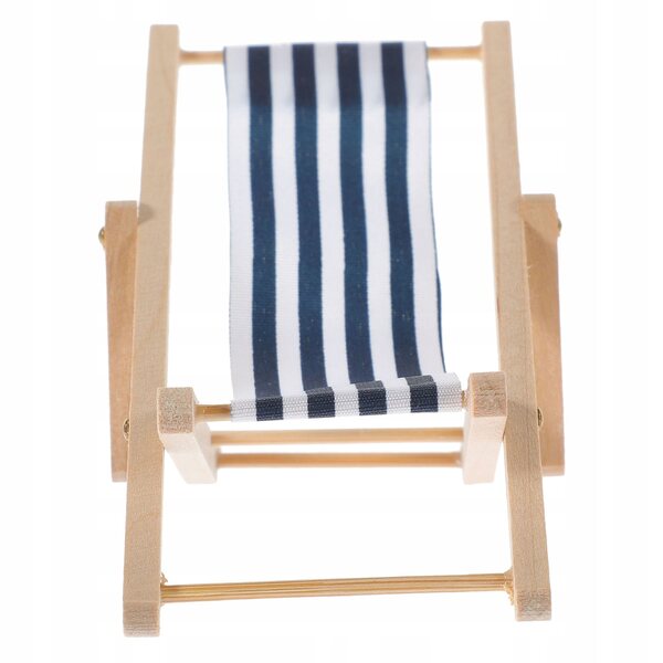 Mini Sdraio in Legno, Blu Navy, Pieghevole - Decorazione per la Casa e la Casa delle Bambole