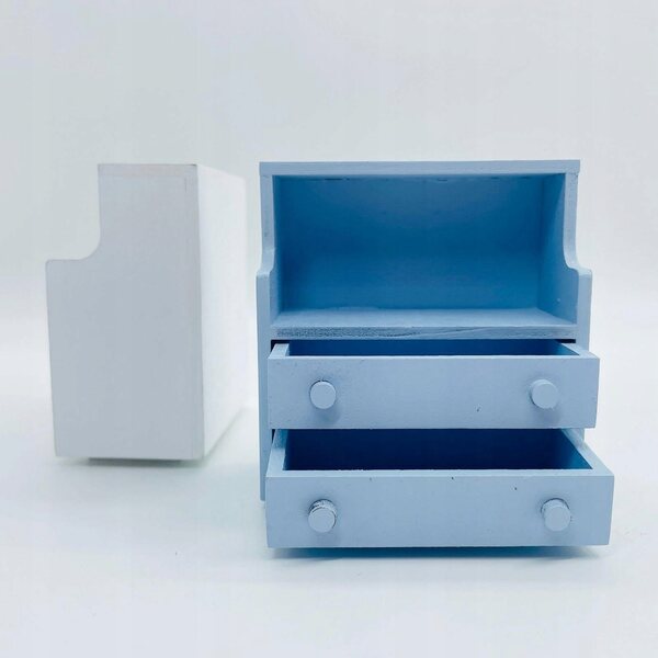 Mini Stolik Nocny für Puppenhaus 1/12 Deko-Accessoire Blau