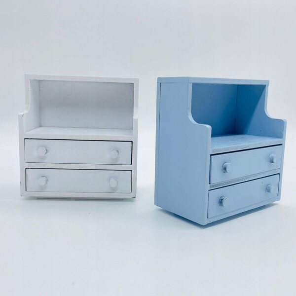 Mini Stolik Nocny für Puppenhaus 1/12 Deko-Accessoire Blau