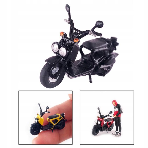 Modello Retro Motociclo 1:64 in Resina Dipinto a Mano per Diorama e Collezione