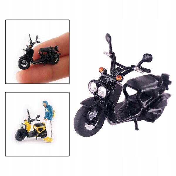 Modello Retro Motociclo 1:64 in Resina Dipinto a Mano per Diorama e Collezione