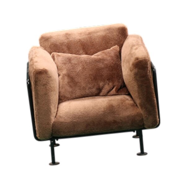 Mini sofa 1:6 per casa delle bambole in ferro e tessuto, decorazione marrone