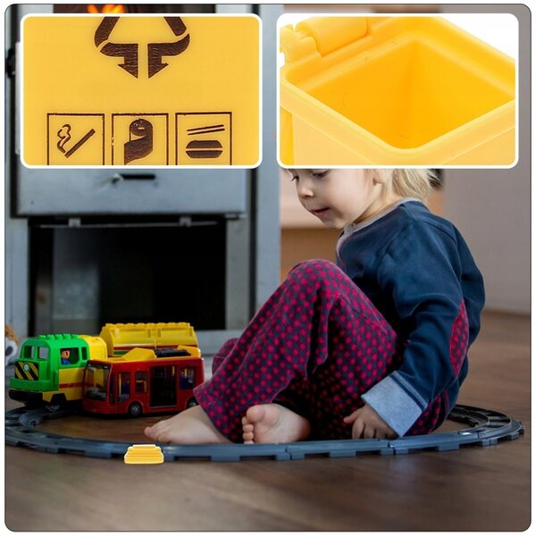 Set di 10 mini cestini per rifiuti colorati in plastica per casa delle bambole