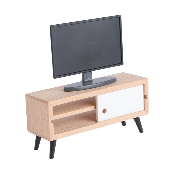 Mini-Fernseher und Schrank für Puppenhaus, realistisches und farbenfrohes Accessoire