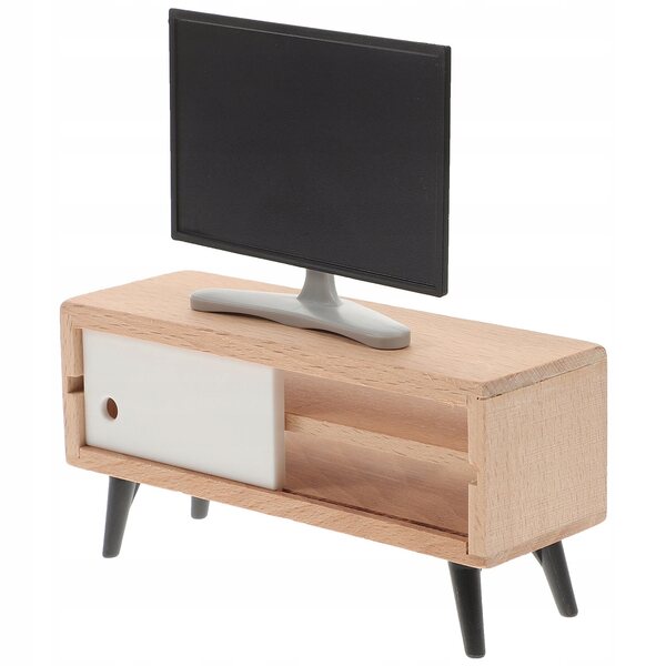 Mini-Fernseher und Schrank für Puppenhaus, realistisches und farbenfrohes Accessoire