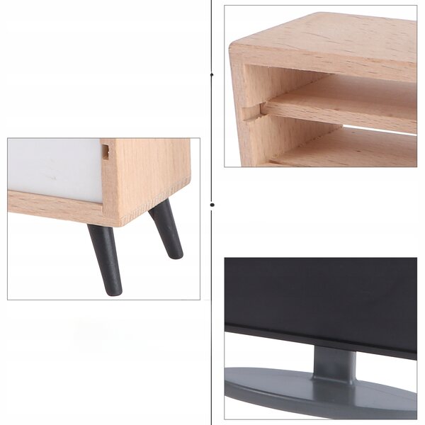 Mini-Fernseher und Schrank für Puppenhaus, realistisches und farbenfrohes Accessoire