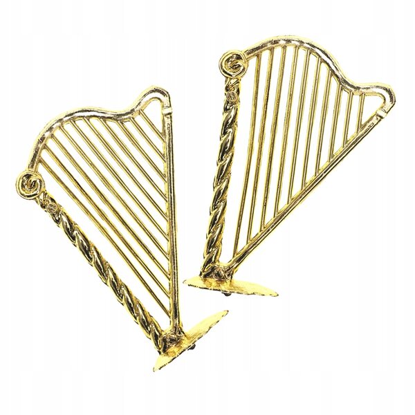 Mini Harpa Dorata Scala 1:12 Modello Decorativo per Case delle Bambole 2 Pezzi