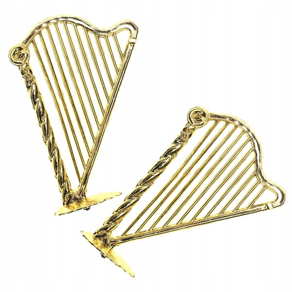 Mini Harpa Dorata Scala 1:12 Modello Decorativo per Case delle Bambole 2 Pezzi