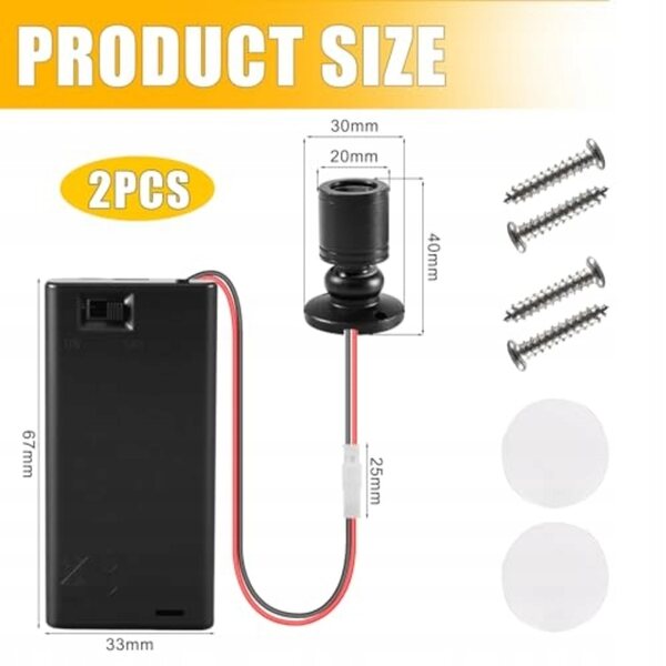 3V 1W Mini-LED-Lampen für Puppenhaus – 2er-Set mit AA-Batteriehalter