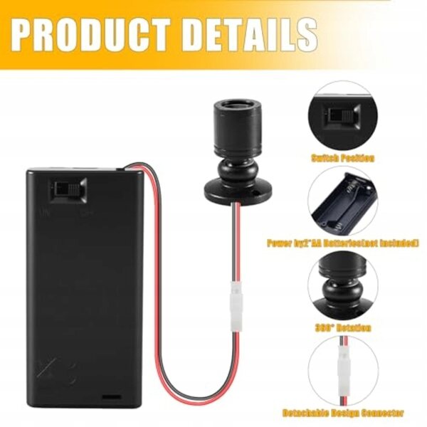 3V 1W Mini-LED-Lampen für Puppenhaus – 2er-Set mit AA-Batteriehalter