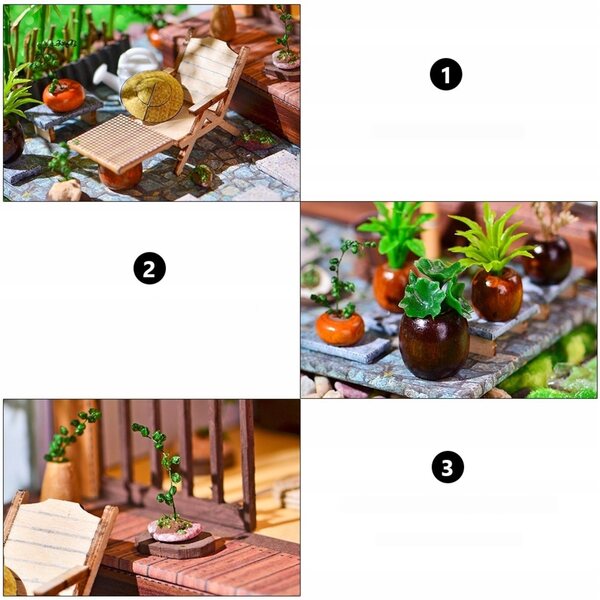 Hausmodell im chinesischen Stil zum Zusammenbauen – DIY-Bausatz aus Holz, Papier und Kunststoff
