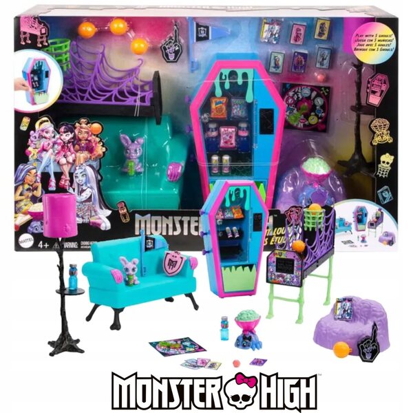 Monster High Student Lounge Set con Mobili, Animali e Accessori per Bambini 4+