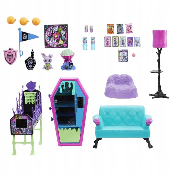 Monster High Student Lounge Set con Mobili, Animali e Accessori per Bambini 4+
