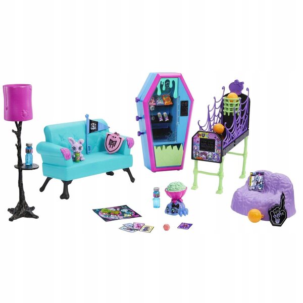 Monster High Student Lounge Set con Mobili, Animali e Accessori per Bambini 4+