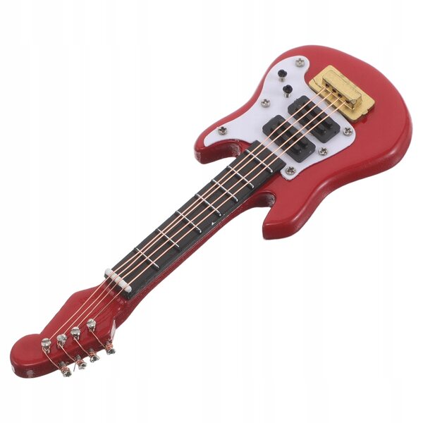 Dekorative Gitarrenminiatur aus Holz für Puppenhäuser und Schreibtische