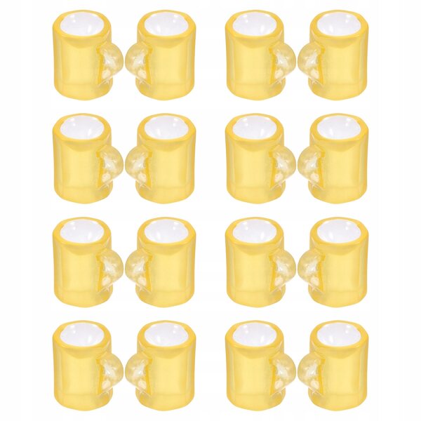 Set 20 mini boccali da birra in resina gialla per case delle bambole