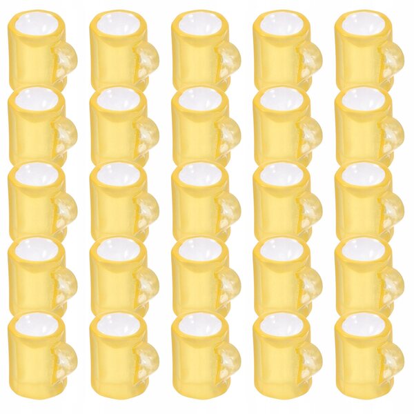 Set 20 mini boccali da birra in resina gialla per case delle bambole