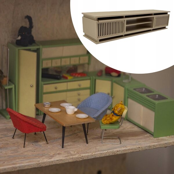 Miniatura Mobile TV per Casa delle Bambole in Scala 1:12, Accessorio Realistico