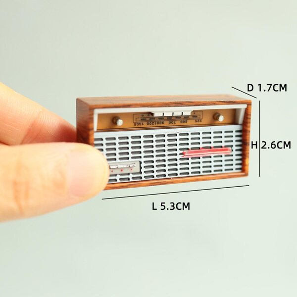 Miniatura Fonografo Vintage per Casa delle Bambole 1:6 e 1:8 in Legno
