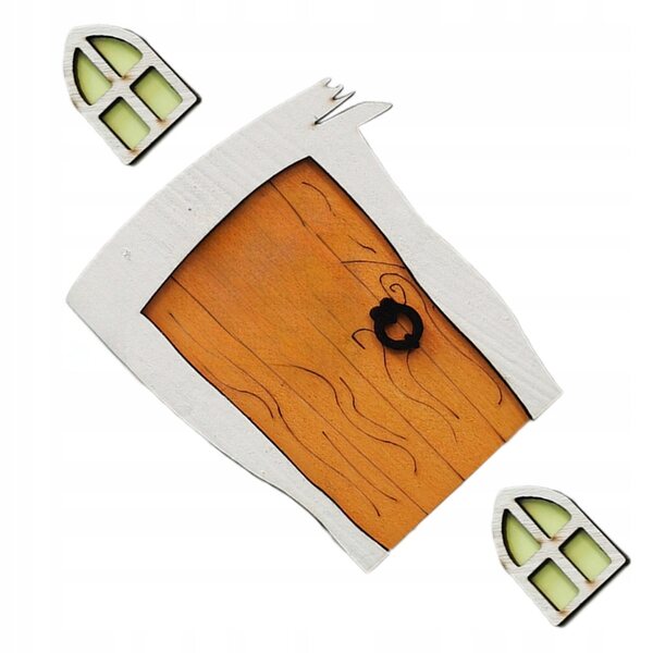 Mini porte e finestre in legno per casa delle fate, decorazione giardino bambini