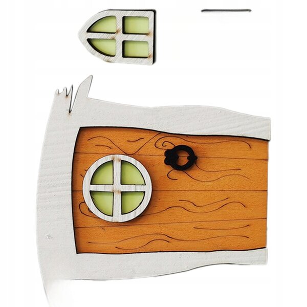 Mini porte e finestre in legno per casa delle fate, decorazione giardino bambini