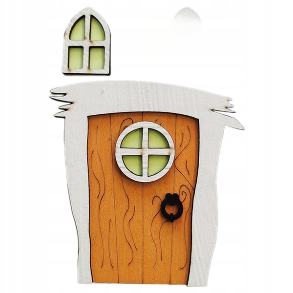 Mini porte e finestre in legno per casa delle fate, decorazione giardino bambini