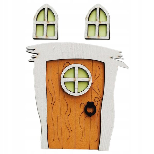 Mini porte e finestre in legno per casa delle fate, decorazione giardino bambini