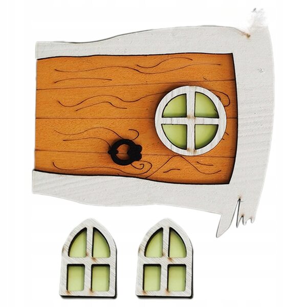 Mini porte e finestre in legno per casa delle fate, decorazione giardino bambini