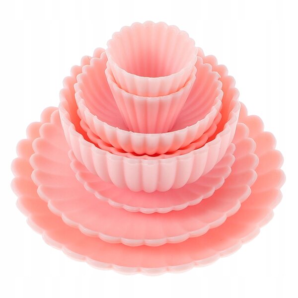 Miniatuurset van 8 stuks in roze PVC voor speel- en poppenhuisdecoratie