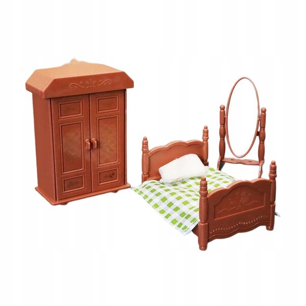 Set Miniatura Camera da Letto per Casa delle Bambole 1:6 in Legno di Alta Qualità