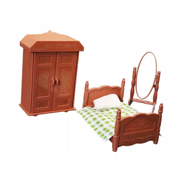 Set Miniatura Camera da Letto per Casa delle Bambole 1:6 in Legno di Alta Qualità