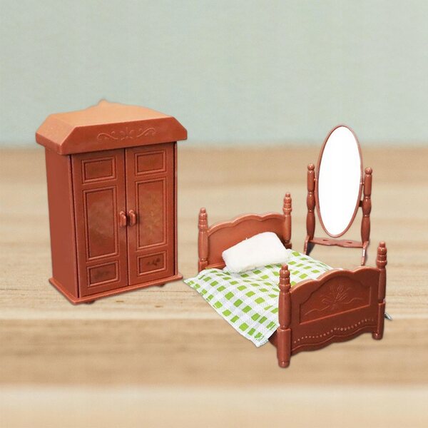 Set Miniatura Camera da Letto per Casa delle Bambole 1:6 in Legno di Alta Qualità