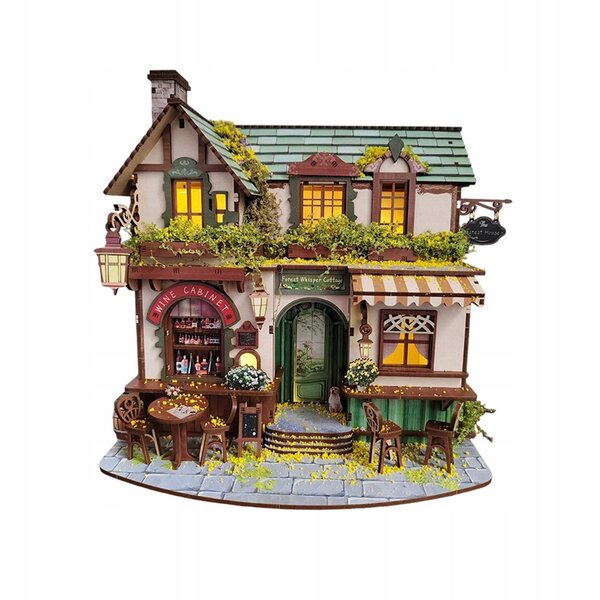 DIY-Puppenhaus aus Holz mit Zubehör, Miniatur zum Bauen für Erwachsene