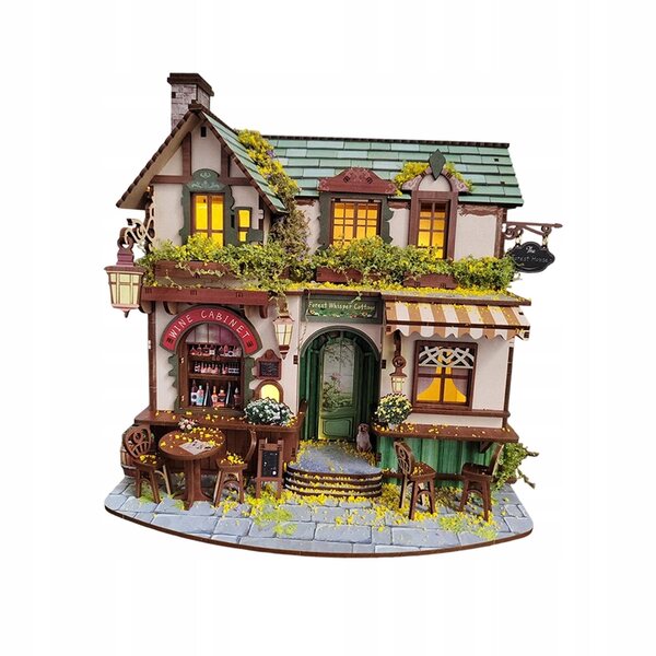 DIY-Puppenhaus aus Holz mit Zubehör, Miniatur zum Bauen für Erwachsene
