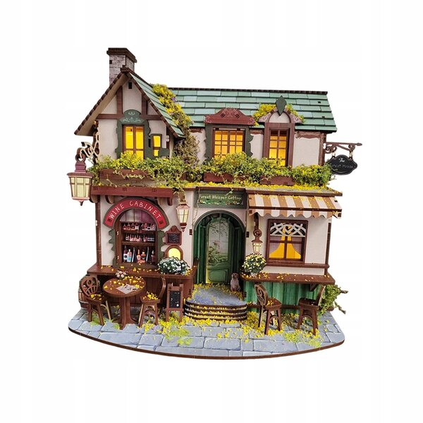DIY-Puppenhaus aus Holz mit Zubehör, Miniatur zum Bauen für Erwachsene