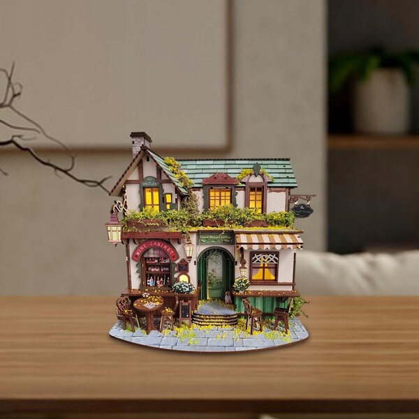 DIY-Puppenhaus aus Holz mit Zubehör, Miniatur zum Bauen für Erwachsene
