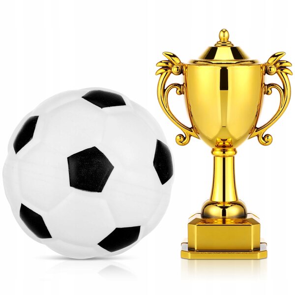 Dekorative Mini-Fußballtrophäe mit buntem Ball aus widerstandsfähigem Kunststoff