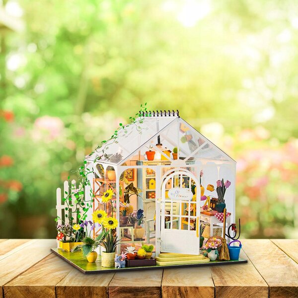 DIY Miniatur-Puppenhaus-Set mit Holzmöbeln und Lichtern