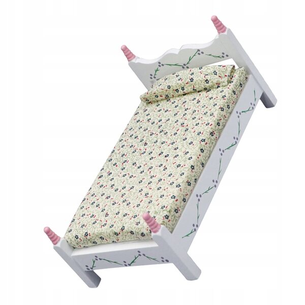 Mini letto in legno per casa delle bambole, decorazione miniatura 16x9 cm