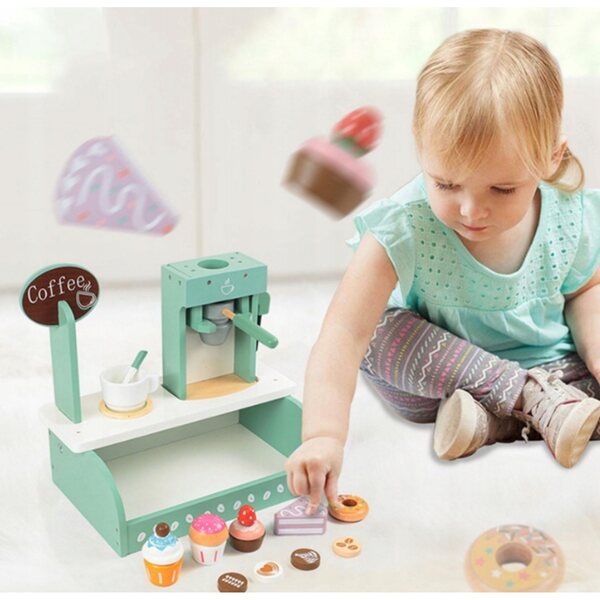 Café-Spielset aus Holz für Kinder ab 3 Jahren mit Zubehör