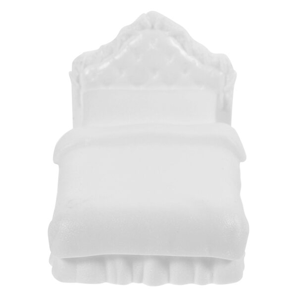 Mini letto doppio in plastica per casa delle bambole, modello decorativo