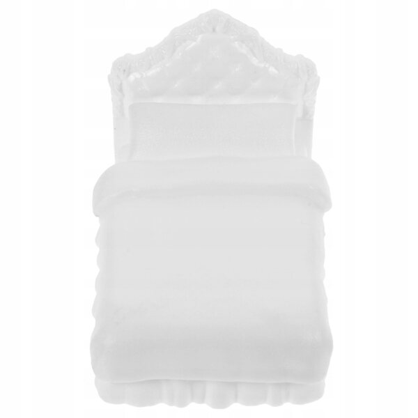 Mini letto doppio in plastica per casa delle bambole, modello decorativo